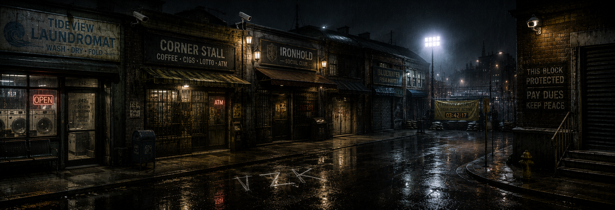 Territory storefronts and siege clock